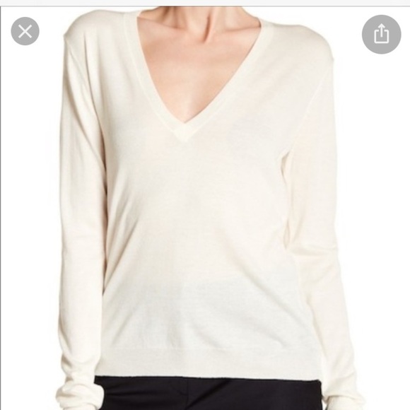Theory Yulia V Cashmere-Silk V-neck Sweater NWT - Picture 2 of 7